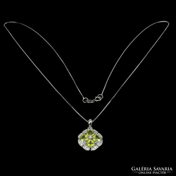 Genuine peridot 925 silver necklace