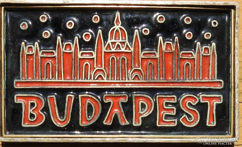 Barabás lajos - budapest - compartment enamel on copper plate - fire enamel