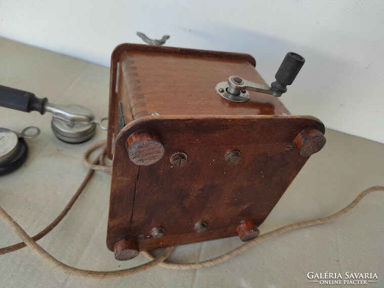 Antik telefon 1890-1910 ös évek készülék asztali fa dobozos Paris 210 5526