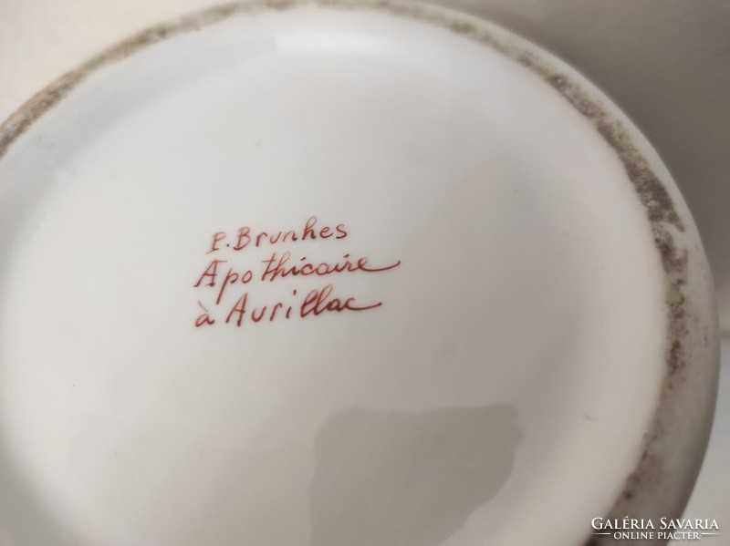 Antik patika tégely festett fehér porcelán felirattal gyógyszer gyógyszertár orvosi eszköz 601 5503