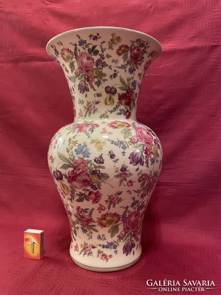 German bavaria, thomas ivory huge flower patterned vase 42.3cm !!