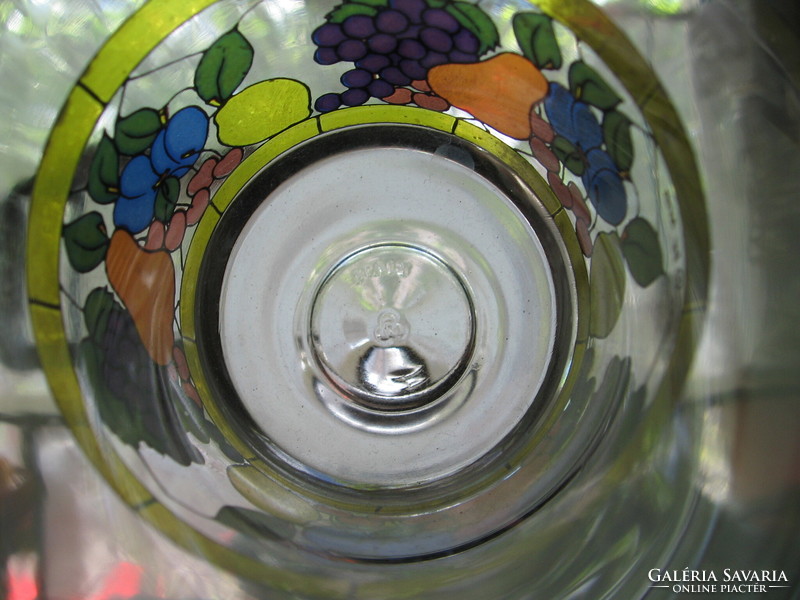 Retro fruit pattern tiffany by avir italy long drink in glass vase
