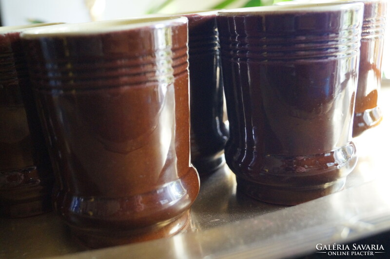 Pottery ceramic glasses.- Retro.