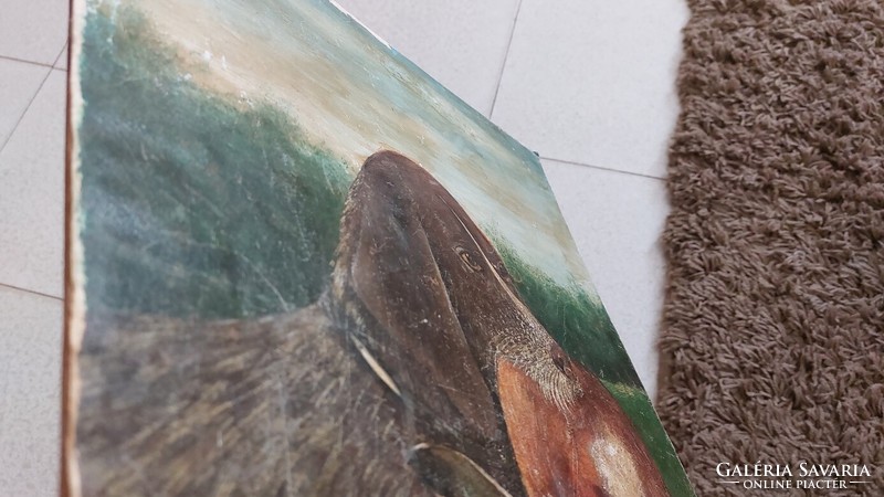 (K) hunting dog painting 34x46 cm