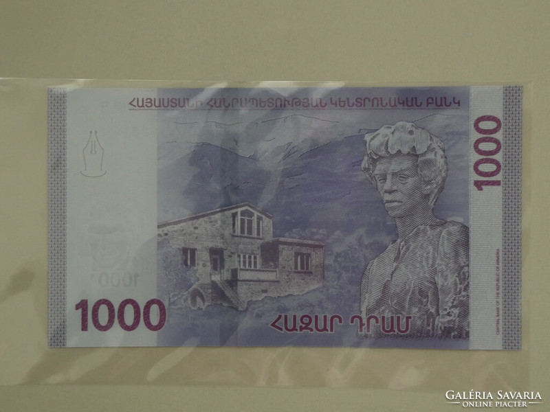 Örményország 1000 dram hibrid bankjegy 2018 UNC.