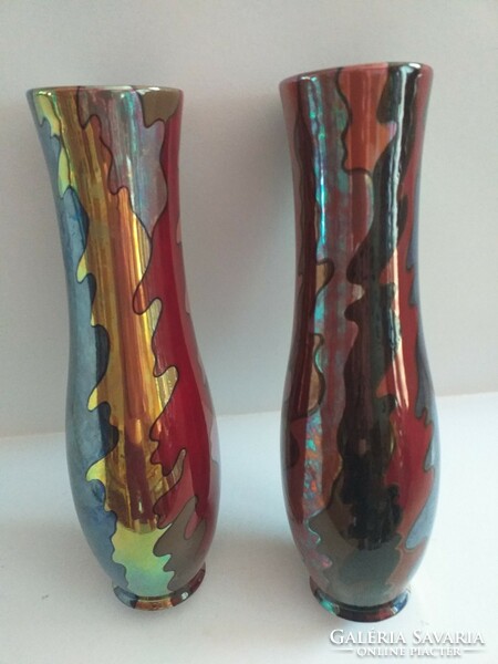 Pair of Zsolnay inverted vases