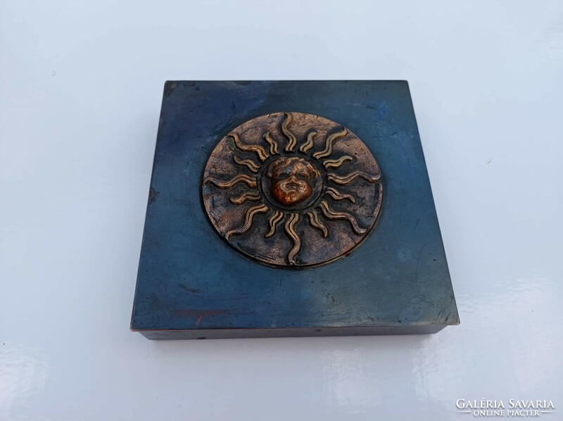 Kopcsányi Ottó iparművészeti bronz doboz, jelzett, sorszámozott