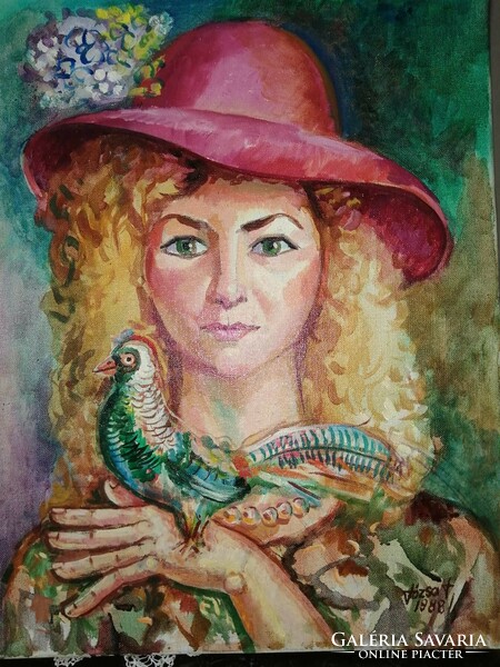 Young woman with a bird