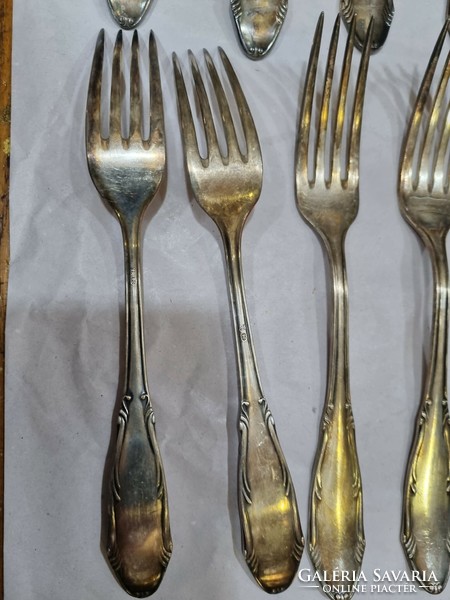 Set of old silver-plated cutlery