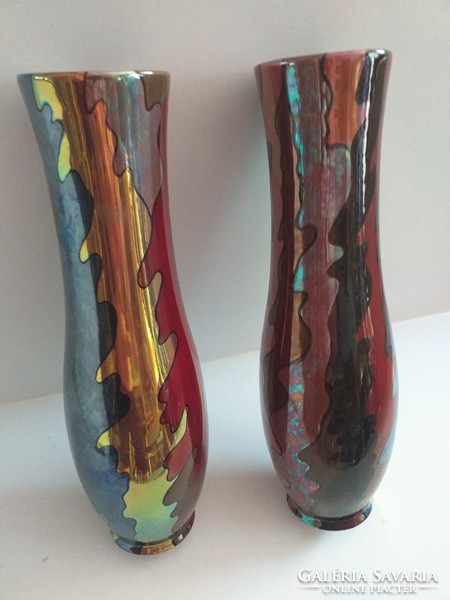 Pair of Zsolnay inverted vases