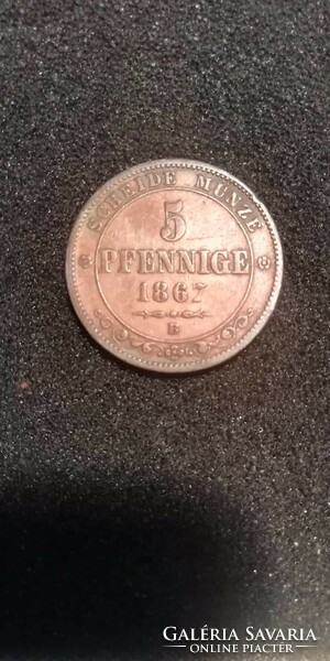 5 Pfennig 1867 B Johann (1854 - 1873)
