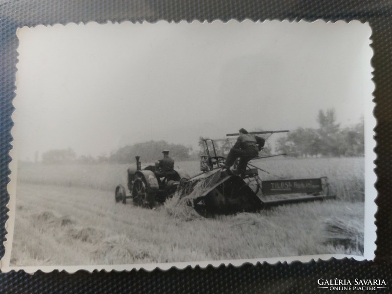 Old photo farming agriculture harvest claw tractor photo
