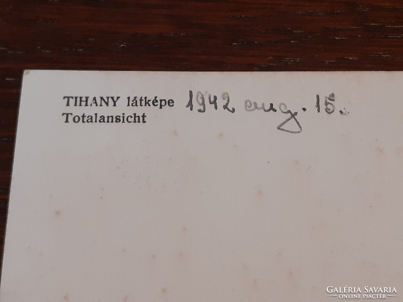 Régi képeslap 1942 Tihany látképe fotó levelezőlap