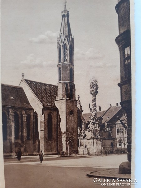 Old postcard 1942 Sopron Benedictine church Holy Trinity statue photo postcard