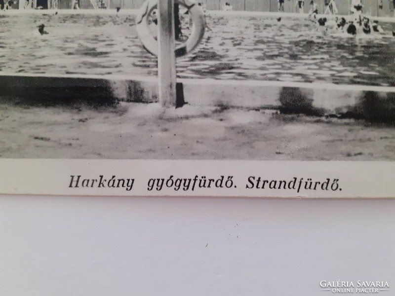 Régi képeslap Harkány gyógyfürdő strand fürdő fotó levelezőlap