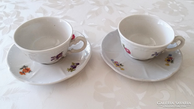 Old zsolnay porcelain floral baroque coffee cup 2 pcs