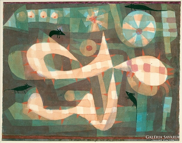 Paul klee - barbed wire with mice - reprint canvas reprint