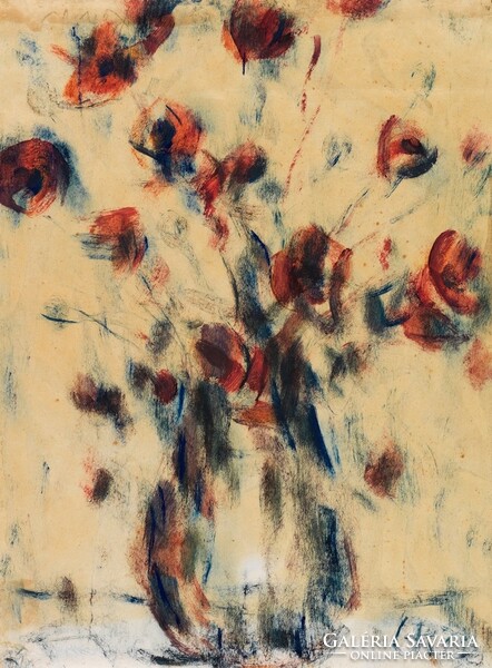 Christian rohlfs - poppies in a blue vase - reprint canvas reprint