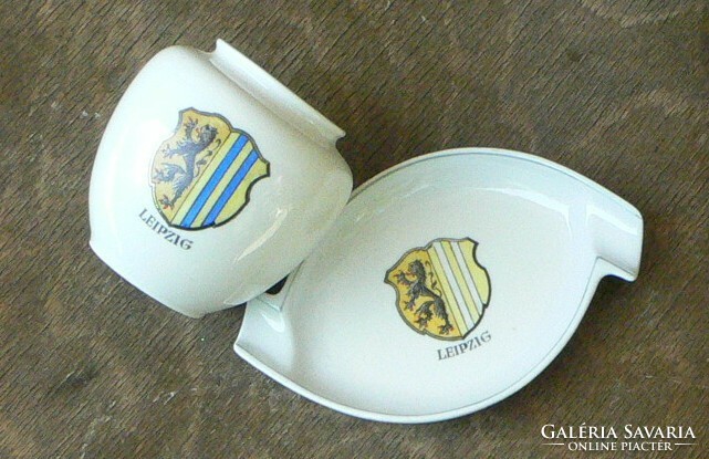 LEIPZIG Deesbach porcelán csésze+ 2 handausgemalt porcelán