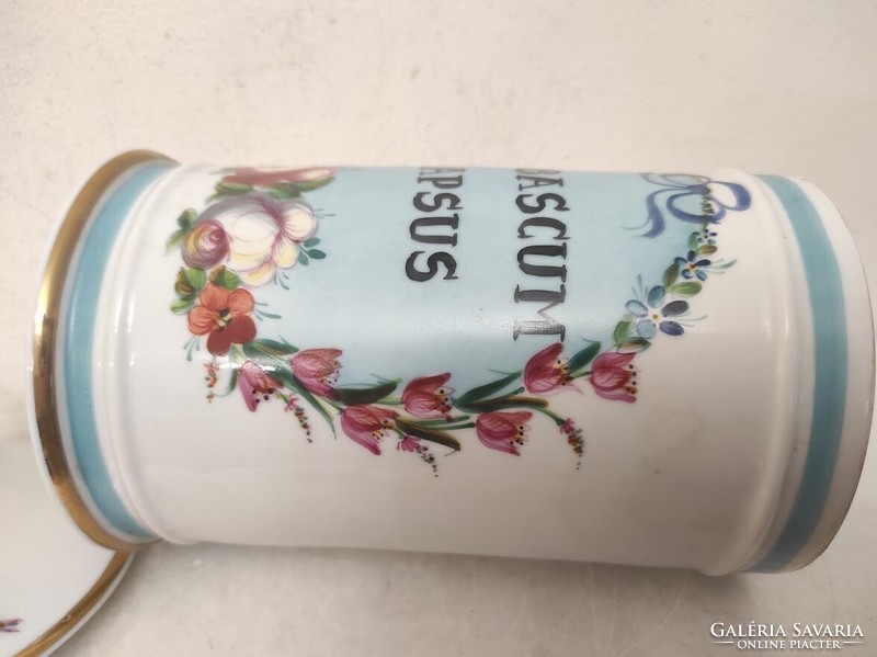 Antique pharmacy jar painted with white porcelain inscription medicine pharmacy medical device 716 5691