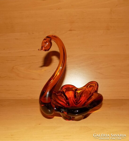 Muranoi üveg hattyú tál 19 cm (fp)