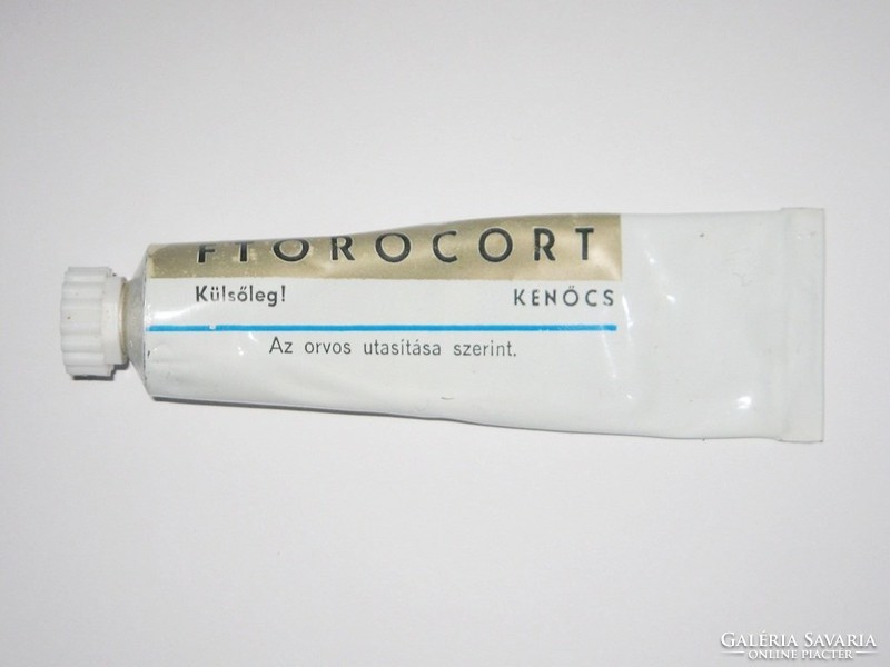 Retro ftorocort cream metal tube - quarry pharmaceutical factory - 1970s