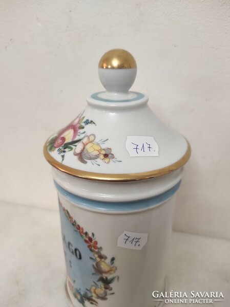 Antique pharmacy jar painted with white porcelain inscription medicine pharmacy medical device 717 5692