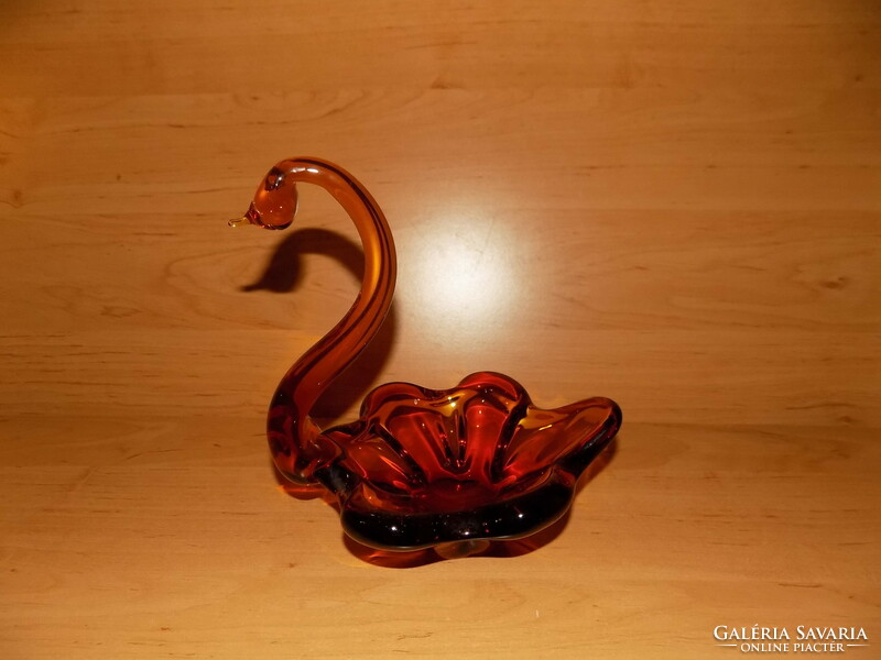 Muranoi üveg hattyú tál 19 cm (fp)