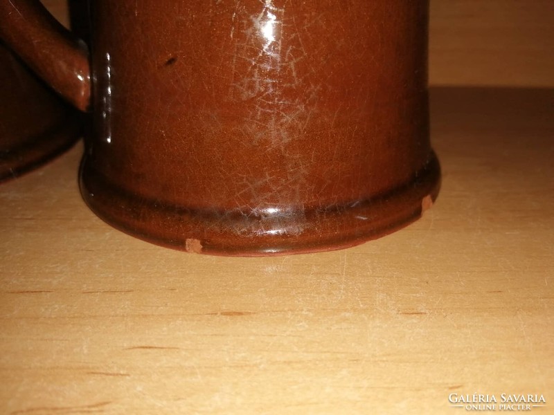Városlődi kerámia söröskorsó párban 11 cm magas (12/d)