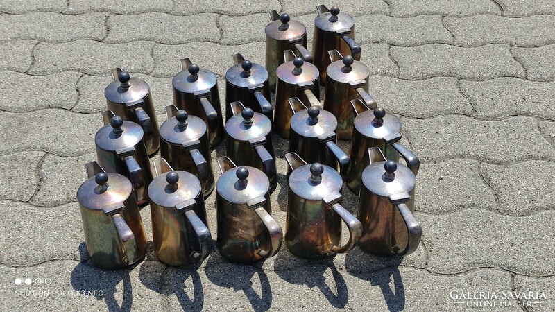 Marked original art deco Hoka metal lidded milk pouring coffee jug 1920s 17 pieces - price per piece