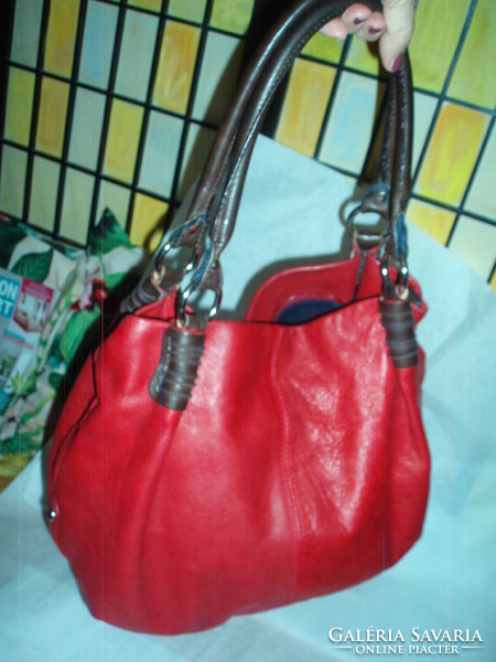 Vintage vera pelle red genuine leather shoulder bag