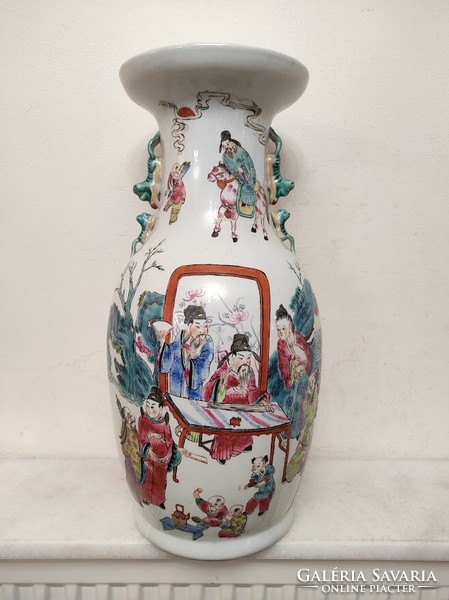 Antique Chinese porcelain large multi-shaped color vase with life picture toy depiction 161 5615
