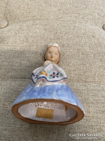Painted - glazed ceramic doll a19