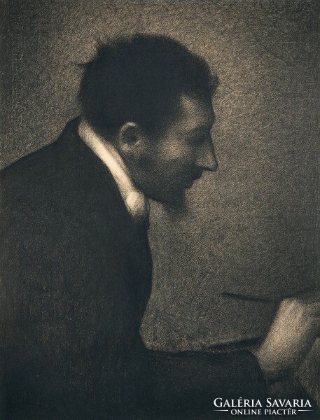 Seurat - male portrait - reprint canvas reprint