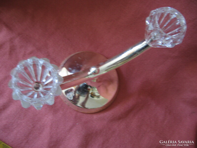 Vintage two-pointed silver-plated candlestick