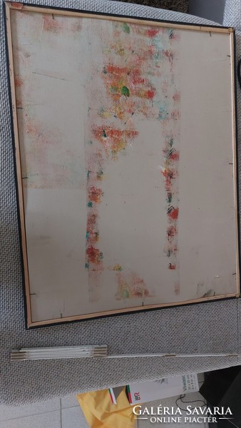(K) Absztrakt festmény 77x60 cm kerettel