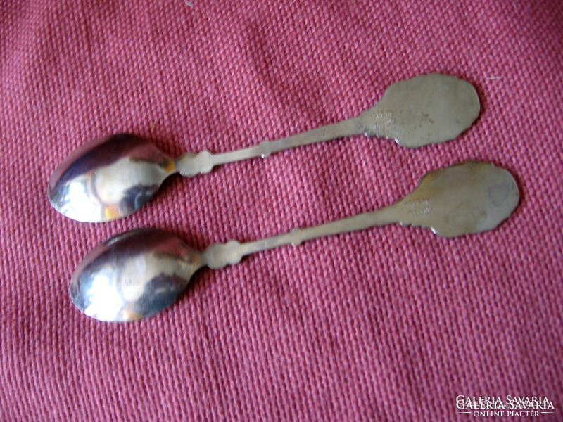 2 pcs retro Dutch ornament spoons, souvenir spoons in Berlin, Strasbourg in one