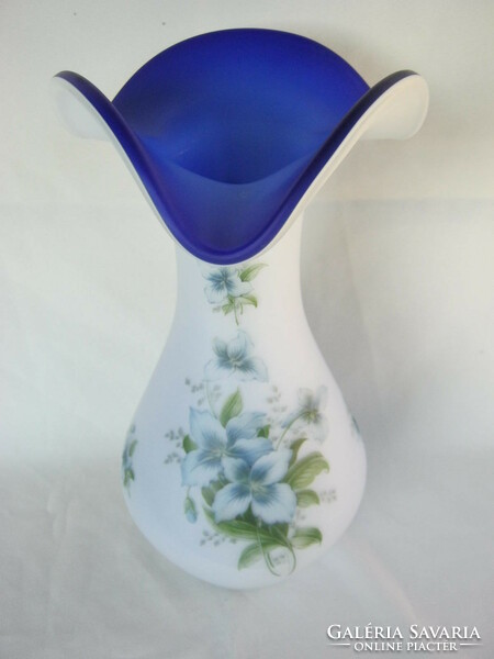 Üveg váza olasz kétrétegű üveg nagy méretű 30 cm