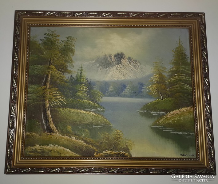 Austrian painter: Weber, mountain region i. Oil, canvas.