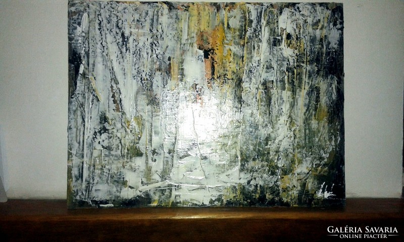 "ERDEI-absztrakt"festmény farostlemezen 54 xcm 40-es