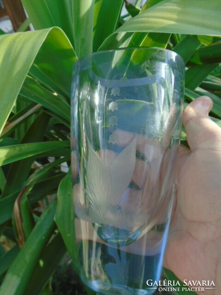 Kosta & Boda szignált különleges üveg exkluziv váza igen nehéz 1339 gramm