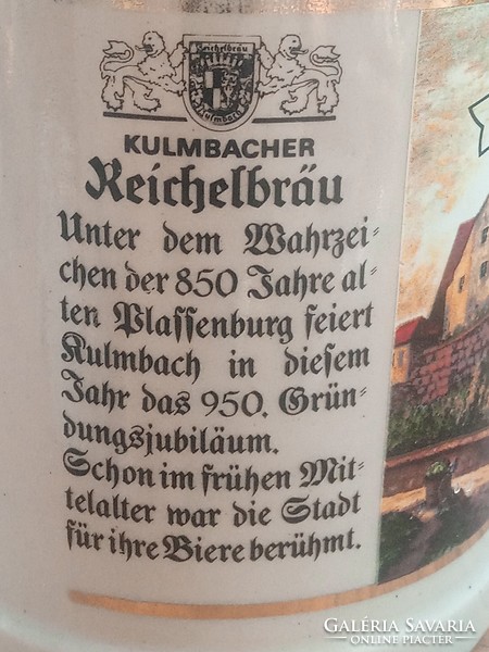 Gyűjtői Reichelbräu Korsó Kulmbach 950 êves évfordulójára 1985-ből