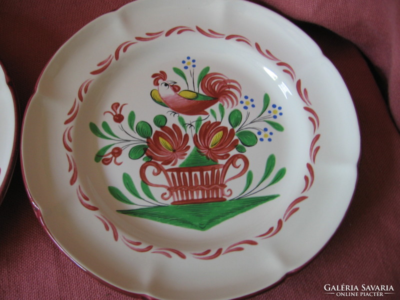 Rooster st. Clément france hand painted plate 63 and 65