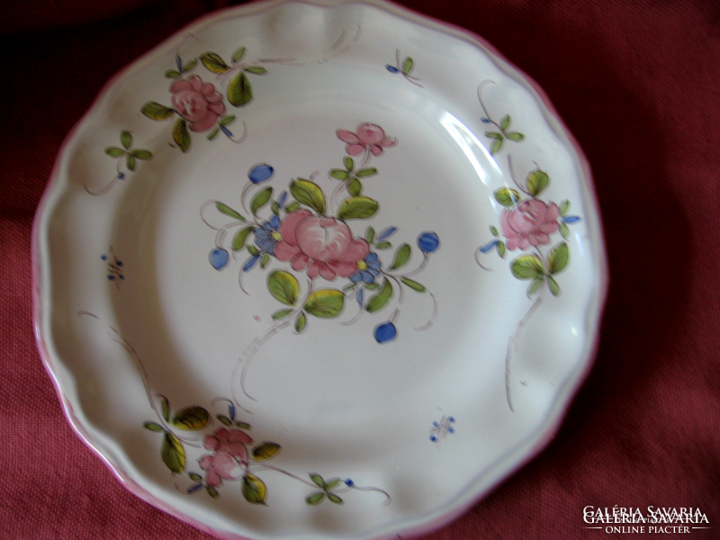 Vieux rodez rose hand painted French decorative plate maison falieres