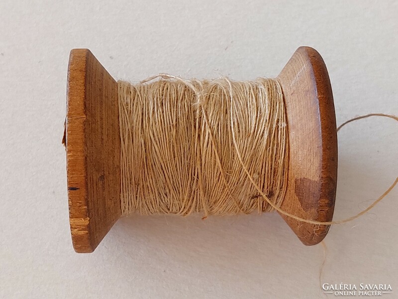 Thread spool with old label, large wooden spool, 1 pc