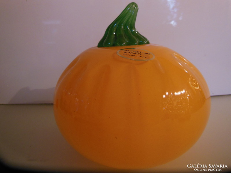 Pumpkin - 1.35 kg - voralpenland glashütte - glass - handmade - 15 x 15 cm - flawless