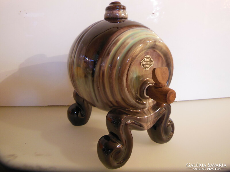 Barrel - marked - 20 x 15 x 13 cm - drink holder - ceramic - German - flawless
