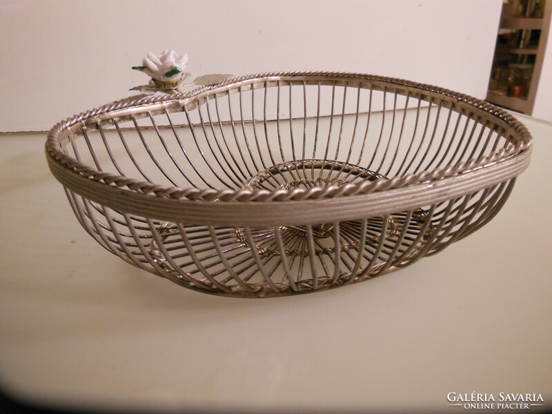 Basket - silver-plated - old - 20 x 20 x 7 cm - German - flawless