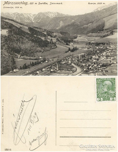Régi képeslap - Mürzzuschlag1911