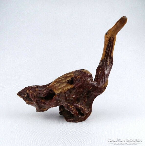 1J582 old oriental root bird woodcut
